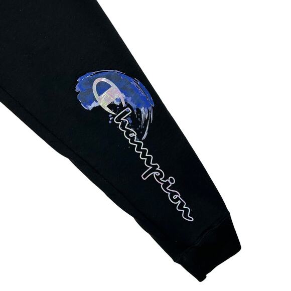 Champion Powerblend Fleece Joggers Pants Women's Sz M Black Drawstring Waist - Picture 5 of 7